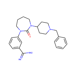 N=C(N)c1cccc(N2CCCCN(C3CCN(Cc4ccccc4)CC3)C2=O)c1 ZINC000026653598