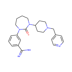 N=C(N)c1cccc(N2CCCCN(C3CCN(Cc4ccncc4)CC3)C2=O)c1 ZINC000026825383