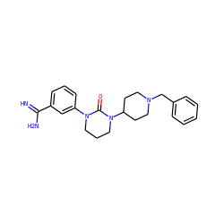 N=C(N)c1cccc(N2CCCN(C3CCN(Cc4ccccc4)CC3)C2=O)c1 ZINC000026648646