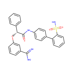 N=C(N)c1cccc(O[C@@H](C(=O)Nc2ccc(-c3ccccc3S(N)(=O)=O)cc2)c2ccccc2)c1 ZINC000026377658