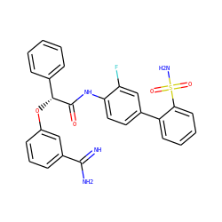 N=C(N)c1cccc(O[C@@H](C(=O)Nc2ccc(-c3ccccc3S(N)(=O)=O)cc2F)c2ccccc2)c1 ZINC000026377654