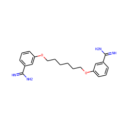 N=C(N)c1cccc(OCCCCCCOc2cccc(C(=N)N)c2)c1 ZINC000006092493