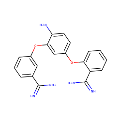 N=C(N)c1cccc(Oc2cc(Oc3ccccc3C(=N)N)ccc2N)c1 ZINC000029465281