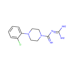 N=C(N=C(N)N)N1CCN(c2ccccc2Cl)CC1 ZINC000215531179