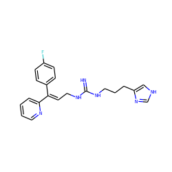 N=C(NC/C=C(\c1ccc(F)cc1)c1ccccn1)NCCCc1c[nH]cn1 ZINC000029572066