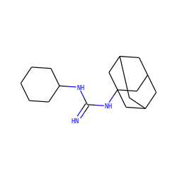 N=C(NC1CCCCC1)NC12CC3CC(CC(C3)C1)C2 ZINC000026478872
