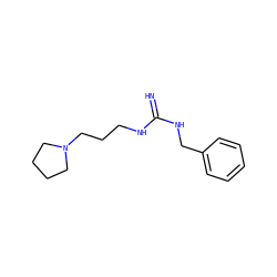 N=C(NCCCN1CCCC1)NCc1ccccc1 ZINC000013809055
