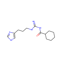N=C(NCCCc1c[nH]cn1)NC(=O)C1CCCCC1 ZINC000045495040