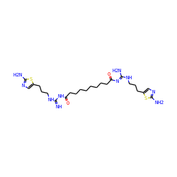 N=C(NCCCc1cnc(N)s1)NC(=O)CCCCCCCCC(=O)/N=C(\N)NCCCc1cnc(N)s1 ZINC000095553125