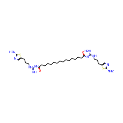 N=C(NCCCc1cnc(N)s1)NC(=O)CCCCCCCCCCCCCCC(=O)/N=C(\N)NCCCc1cnc(N)s1 ZINC000095554082