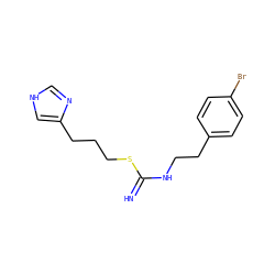 N=C(NCCc1ccc(Br)cc1)SCCCc1c[nH]cn1 ZINC000038825131