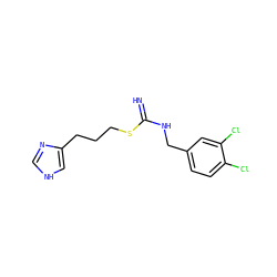 N=C(NCc1ccc(Cl)c(Cl)c1)SCCCc1c[nH]cn1 ZINC000042922112
