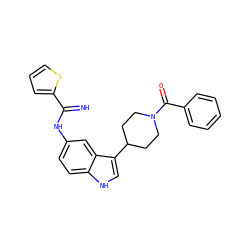 N=C(Nc1ccc2[nH]cc(C3CCN(C(=O)c4ccccc4)CC3)c2c1)c1cccs1 ZINC000034805988