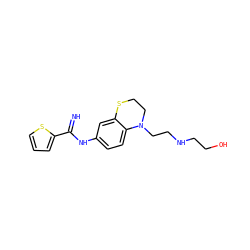 N=C(Nc1ccc2c(c1)SCCN2CCNCCO)c1cccs1 ZINC000113971090