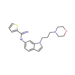 N=C(Nc1ccc2ccn(CCCN3CCOCC3)c2c1)c1cccs1 ZINC000034804353