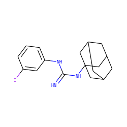 N=C(Nc1cccc(I)c1)NC12CC3CC(CC(C3)C1)C2 ZINC000013822265