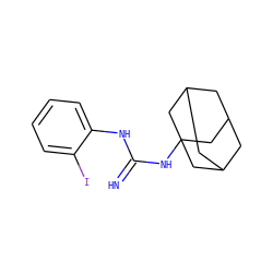 N=C(Nc1ccccc1I)NC12CC3CC(CC(C3)C1)C2 ZINC000005421233