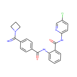 N=C(c1ccc(C(=O)Nc2ccccc2C(=O)Nc2ccc(Cl)cn2)cc1)N1CCC1 ZINC000040973619