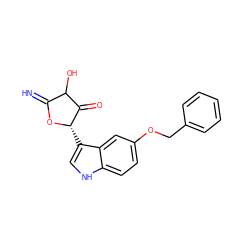 N=C1O[C@@H](c2c[nH]c3ccc(OCc4ccccc4)cc23)C(=O)C1O ZINC000100134583