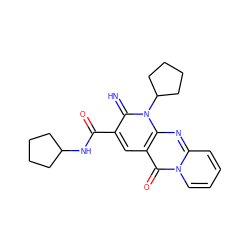 N=c1c(C(=O)NC2CCCC2)cc2c(=O)n3ccccc3nc2n1C1CCCC1 ZINC000100642209