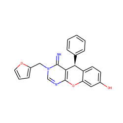 N=c1c2c(ncn1Cc1ccco1)Oc1cc(O)ccc1[C@@H]2c1ccccc1 ZINC000100512639