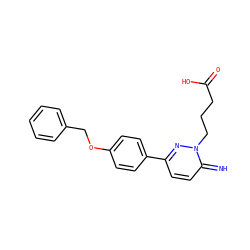 N=c1ccc(-c2ccc(OCc3ccccc3)cc2)nn1CCCC(=O)O ZINC000169293591