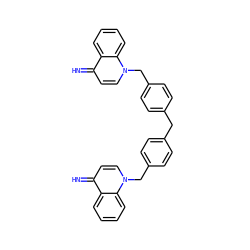 N=c1ccn(Cc2ccc(Cc3ccc(Cn4ccc(=N)c5ccccc54)cc3)cc2)c2ccccc12 ZINC000169714855