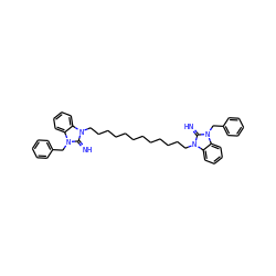 N=c1n(CCCCCCCCCCCCn2c(=N)n(Cc3ccccc3)c3ccccc32)c2ccccc2n1Cc1ccccc1 ZINC000028865355