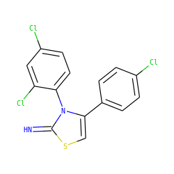 N=c1scc(-c2ccc(Cl)cc2)n1-c1ccc(Cl)cc1Cl ZINC000004306928