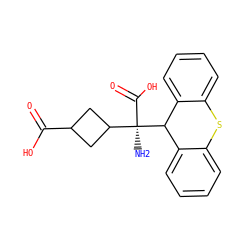 N[C@@](C(=O)O)(C1CC(C(=O)O)C1)C1c2ccccc2Sc2ccccc21 ZINC000029041552
