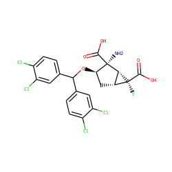 N[C@@]1(C(=O)O)[C@H](OC(c2ccc(Cl)c(Cl)c2)c2ccc(Cl)c(Cl)c2)C[C@@H]2[C@H]1[C@@]2(F)C(=O)O ZINC000028375397