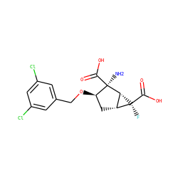 N[C@@]1(C(=O)O)[C@H](OCc2cc(Cl)cc(Cl)c2)C[C@@H]2[C@H]1[C@@]2(F)C(=O)O ZINC000013582196
