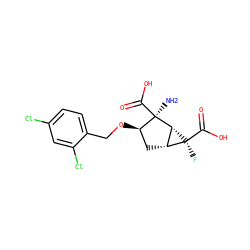 N[C@@]1(C(=O)O)[C@H](OCc2ccc(Cl)cc2Cl)C[C@@H]2[C@H]1[C@@]2(F)C(=O)O ZINC000013582201