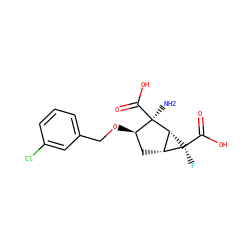 N[C@@]1(C(=O)O)[C@H](OCc2cccc(Cl)c2)C[C@@H]2[C@H]1[C@@]2(F)C(=O)O ZINC000013582143