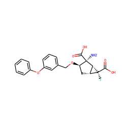 N[C@@]1(C(=O)O)[C@H](OCc2cccc(Oc3ccccc3)c2)C[C@@H]2[C@H]1[C@@]2(F)C(=O)O ZINC000013582172