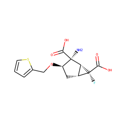 N[C@@]1(C(=O)O)[C@H](OCc2cccs2)C[C@@H]2[C@H]1[C@@]2(F)C(=O)O ZINC000013582249