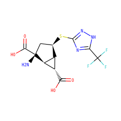 N[C@@]1(C(=O)O)C[C@@H](Sc2n[nH]c(C(F)(F)F)n2)[C@H]2[C@H](C(=O)O)[C@H]21 ZINC000205000118