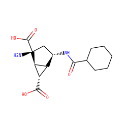 N[C@@]1(C(=O)O)C[C@H](NC(=O)C2CCCCC2)[C@H]2[C@H](C(=O)O)[C@H]21 ZINC001772609201