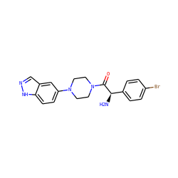 N[C@@H](C(=O)N1CCN(c2ccc3[nH]ncc3c2)CC1)c1ccc(Br)cc1 ZINC000028891656
