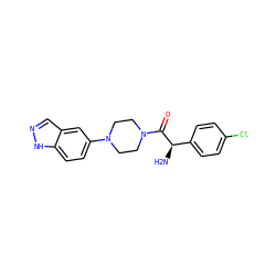 N[C@@H](C(=O)N1CCN(c2ccc3[nH]ncc3c2)CC1)c1ccc(Cl)cc1 ZINC000028891630