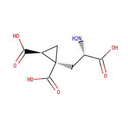 N[C@@H](C[C@@]1(C(=O)O)C[C@@H]1C(=O)O)C(=O)O ZINC000653720225