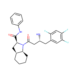 N[C@@H](CC(=O)N1[C@H](C(=O)Nc2ccccc2)C[C@@H]2CCCC[C@@H]21)Cc1cc(F)c(F)cc1F ZINC000299824865