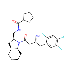 N[C@@H](CC(=O)N1[C@H](CNC(=O)C2CCCC2)C[C@@H]2CCCC[C@@H]21)Cc1cc(F)c(F)cc1F ZINC000299836178
