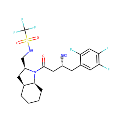N[C@@H](CC(=O)N1[C@H](CNS(=O)(=O)C(F)(F)F)C[C@@H]2CCCC[C@@H]21)Cc1cc(F)c(F)cc1F ZINC000299839941