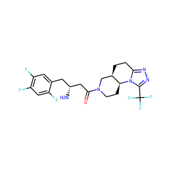 N[C@@H](CC(=O)N1CC[C@H]2[C@H](CCc3nnc(C(F)(F)F)n32)C1)Cc1cc(F)c(F)cc1F ZINC001772616785