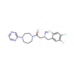 N[C@@H](CC(=O)N1CCCN(c2cnccn2)CC1)Cc1cc(F)c(F)cc1F ZINC000040935194