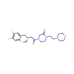 N[C@@H](CC(=O)N1CCN(CCN2CCOCC2)C(=O)C1)Cc1cc(F)c(F)cc1F ZINC000071341149