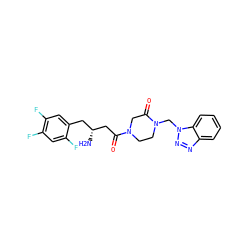 N[C@@H](CC(=O)N1CCN(Cn2nnc3ccccc32)C(=O)C1)Cc1cc(F)c(F)cc1F ZINC000071335044