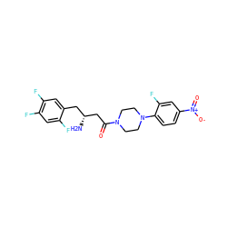 N[C@@H](CC(=O)N1CCN(c2ccc([N+](=O)[O-])cc2F)CC1)Cc1cc(F)c(F)cc1F ZINC000084688153