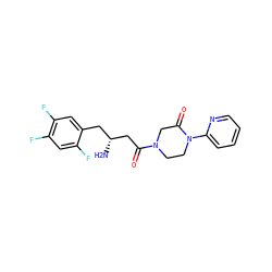 N[C@@H](CC(=O)N1CCN(c2ccccn2)C(=O)C1)Cc1cc(F)c(F)cc1F ZINC000071332841